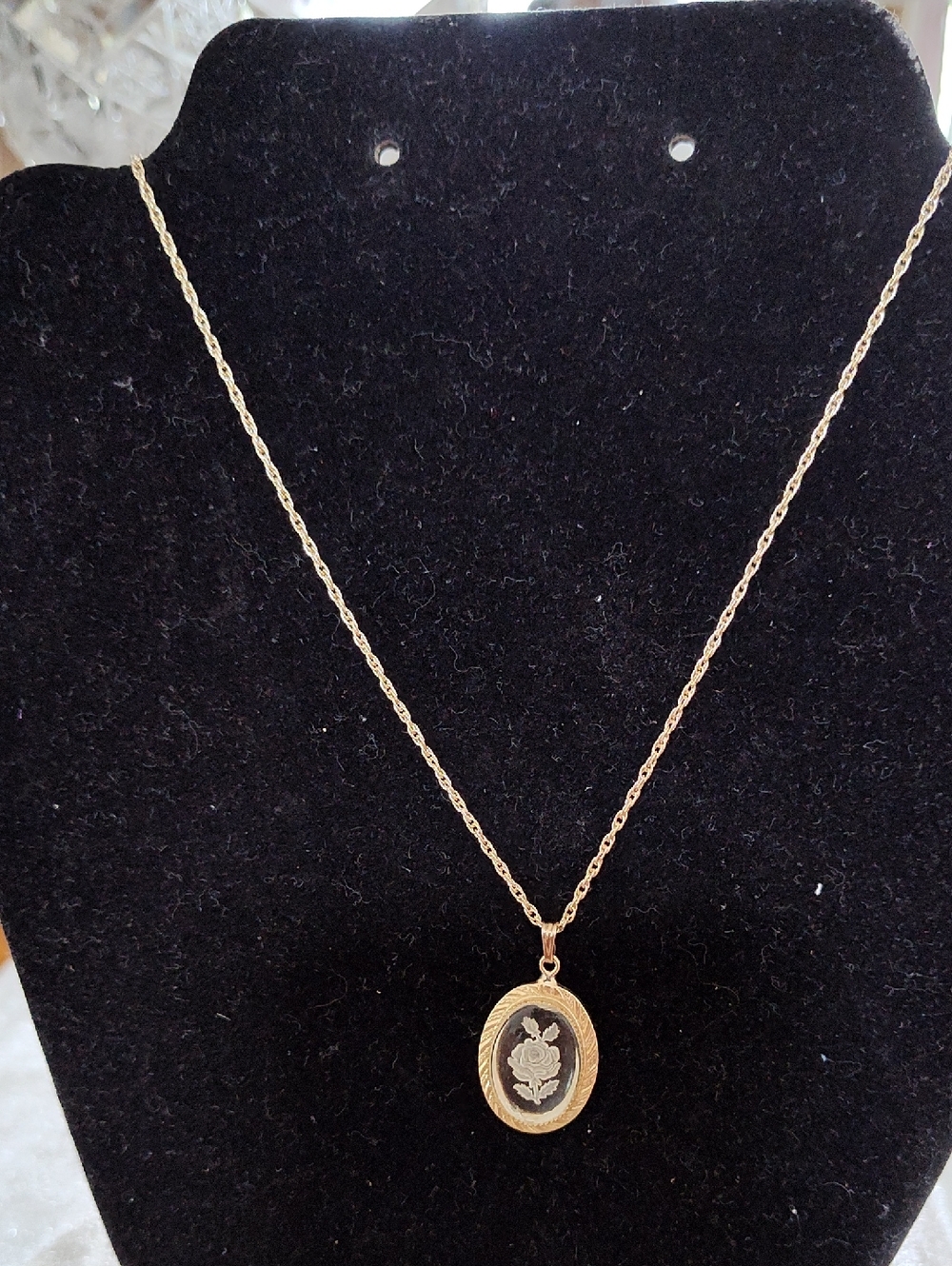 Park Lane Gold-Tone Oval Floral Locket Necklace